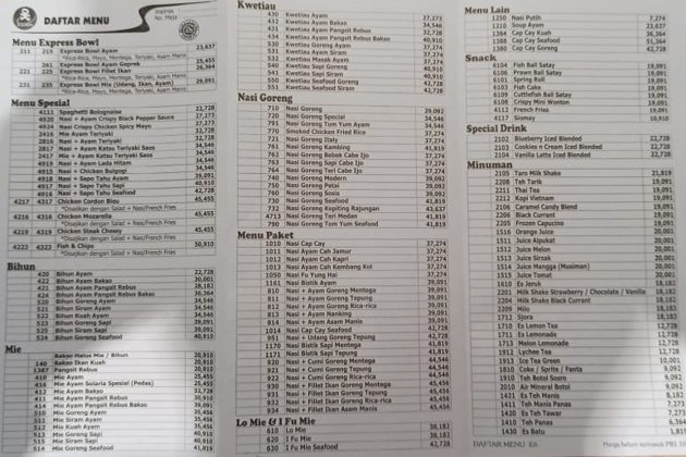 Harga dan Menu Solaria Terbaru Lengkap dengan Gambar [UPDATE] - Kooliner